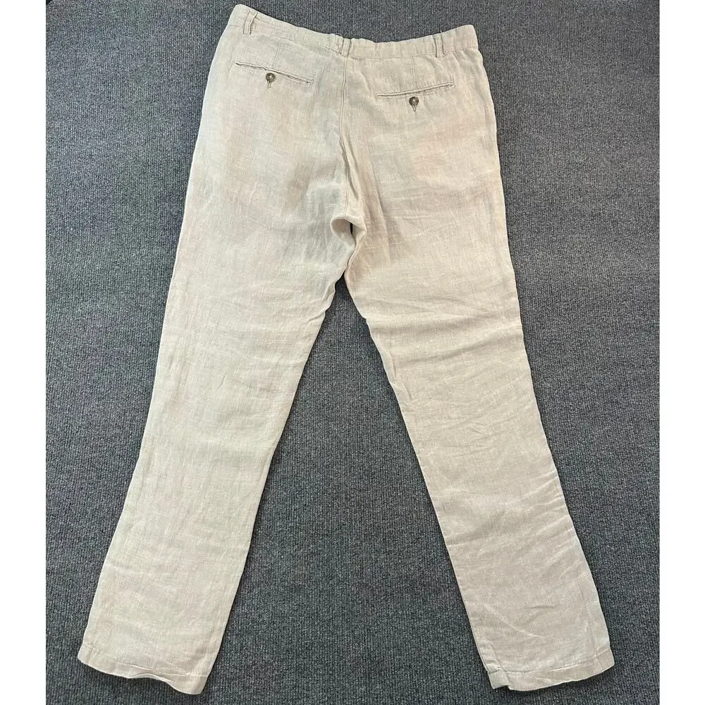 H&M Men’s Linen Pants Natural Fiber Lightweight Breathable Loose Trousers 36R